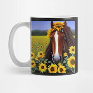 Horse with Sunflowers Mug